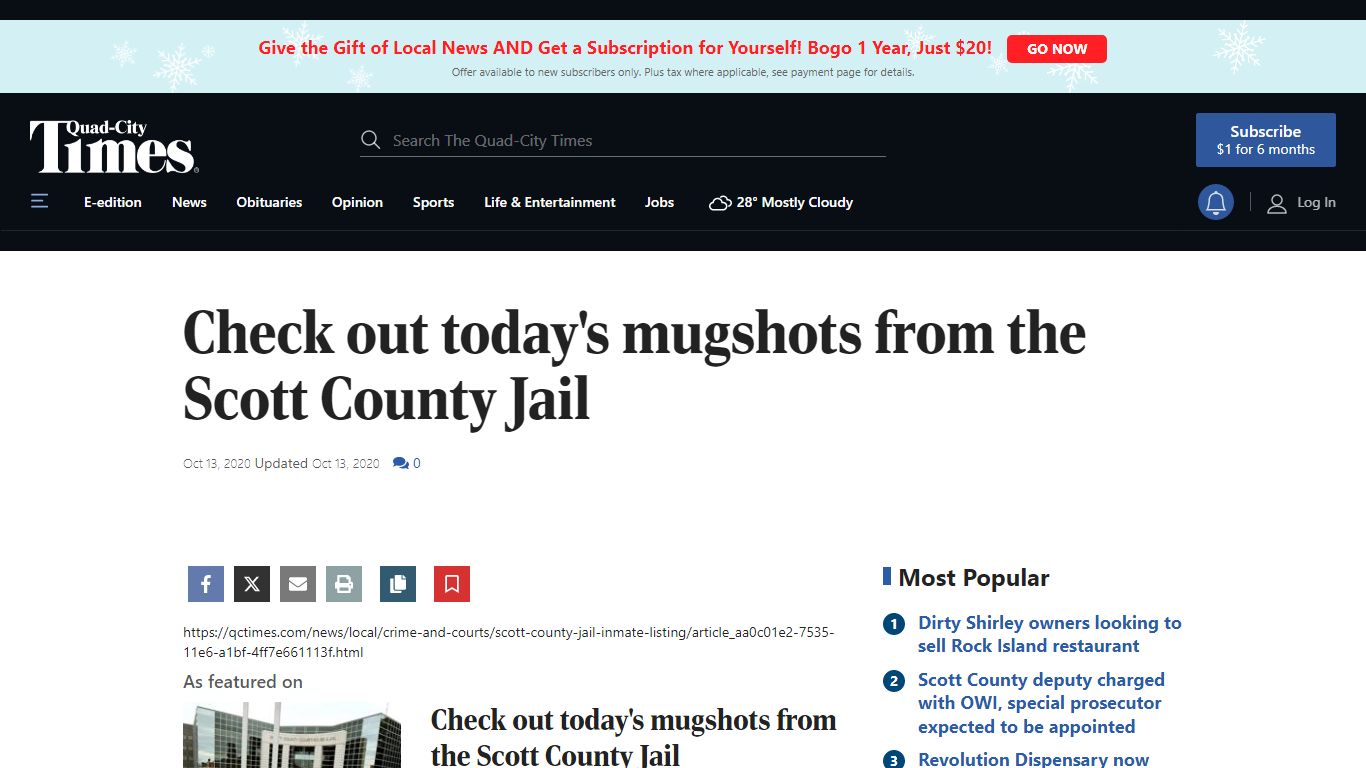 Check out today's mugshots from the Scott County Jail - The Quad-City Times